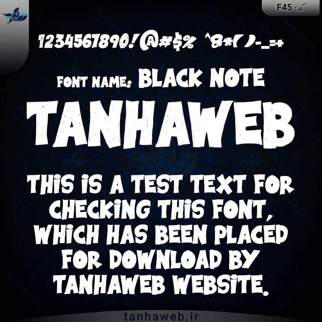 F45 دانلود فونت انگلیسی Black Note