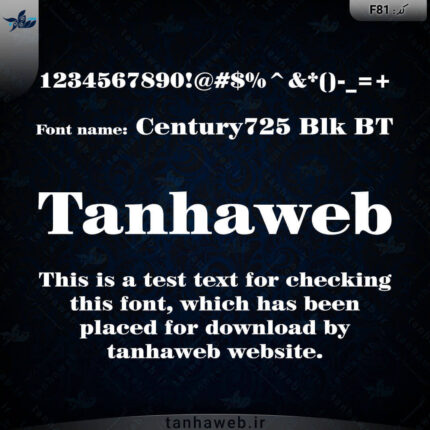 دانلود فونت انگلیسی Century725 Blk BT