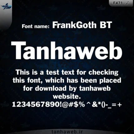 دانلود فونت انگلیسی فرانک گوث بی تی FrankGoth BT